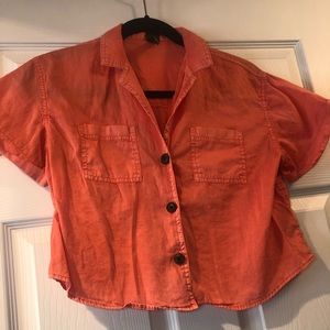 Button down crop top